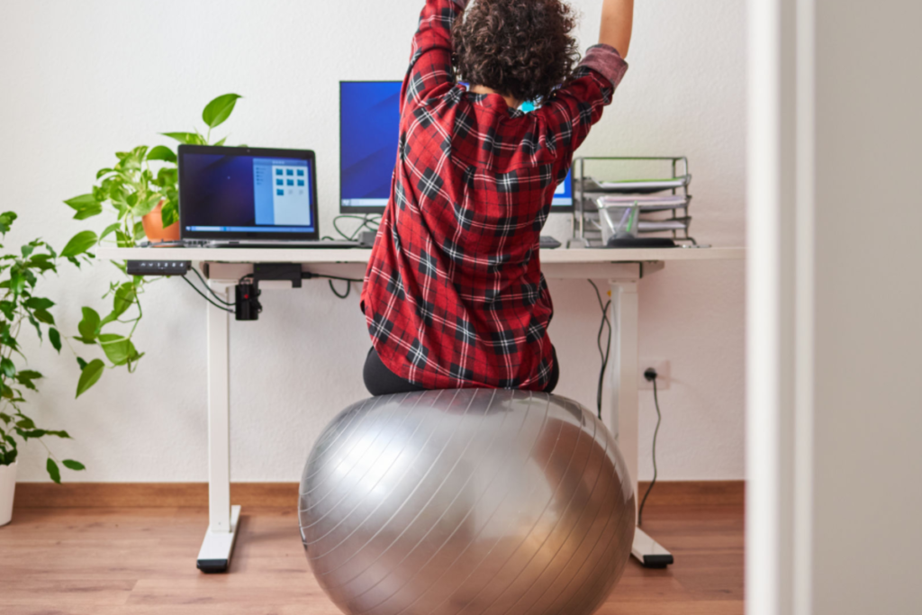 Sitting on a balance ball at work: The exercise ball seating trend