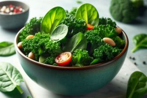 salads with kale and spinach