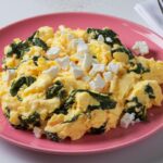 Scrambled Eggs with Spinach and Feta Easy Breakfast Idea