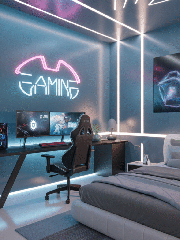 Epic Futuristic Gaming Bedroom for Teen Boys