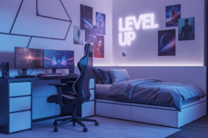 Futuristic Teen Boy Bedroom Ideas for Sleep and Gaming
