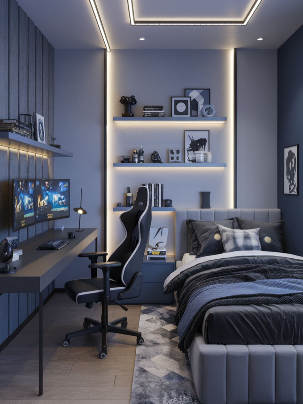 Futuristic Teen Boy Bedroom Ideas for Sleep and Gaming - Sparkling Moods