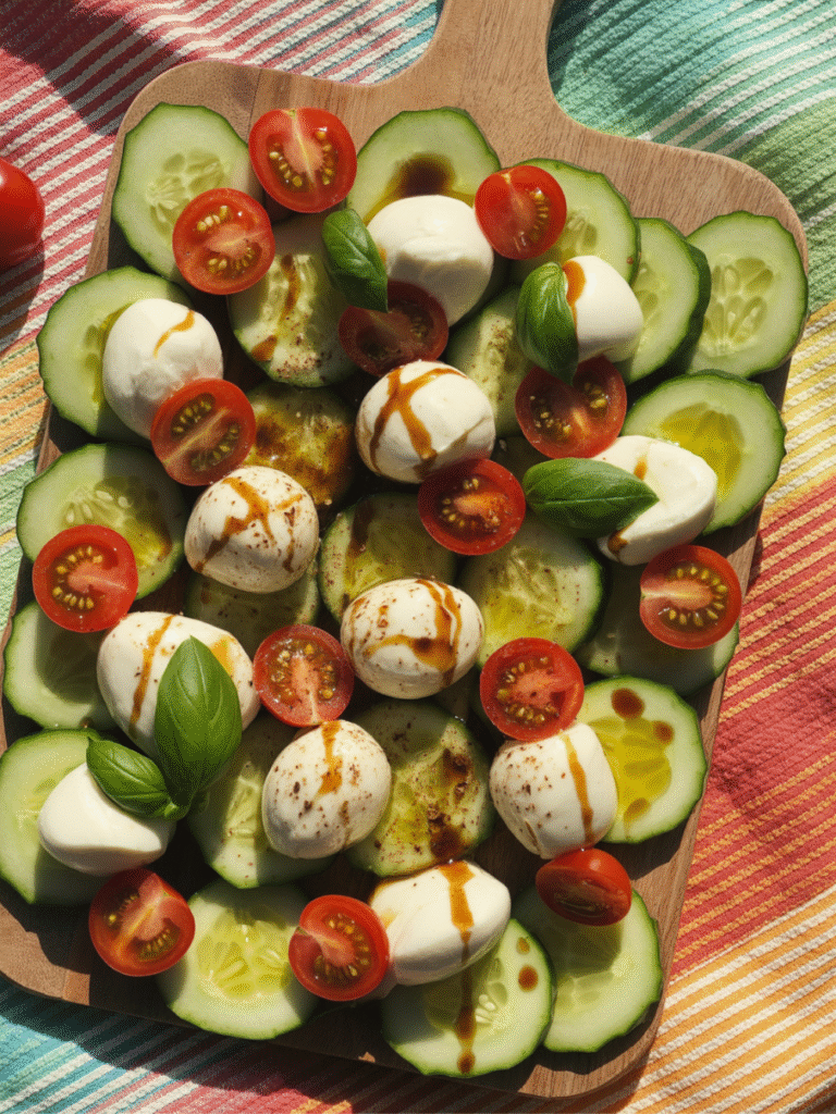 Summer Parties Cucumber Caprese Salad