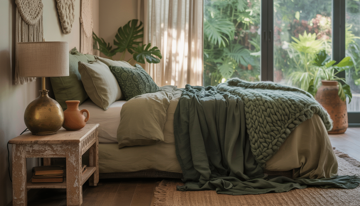 Boho Bedroom Green