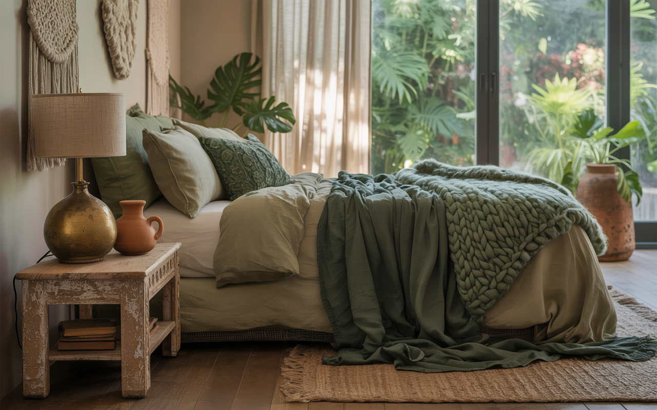 Boho Bedroom Green