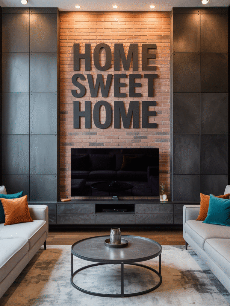 Industrial TV Wall for Your Living Room