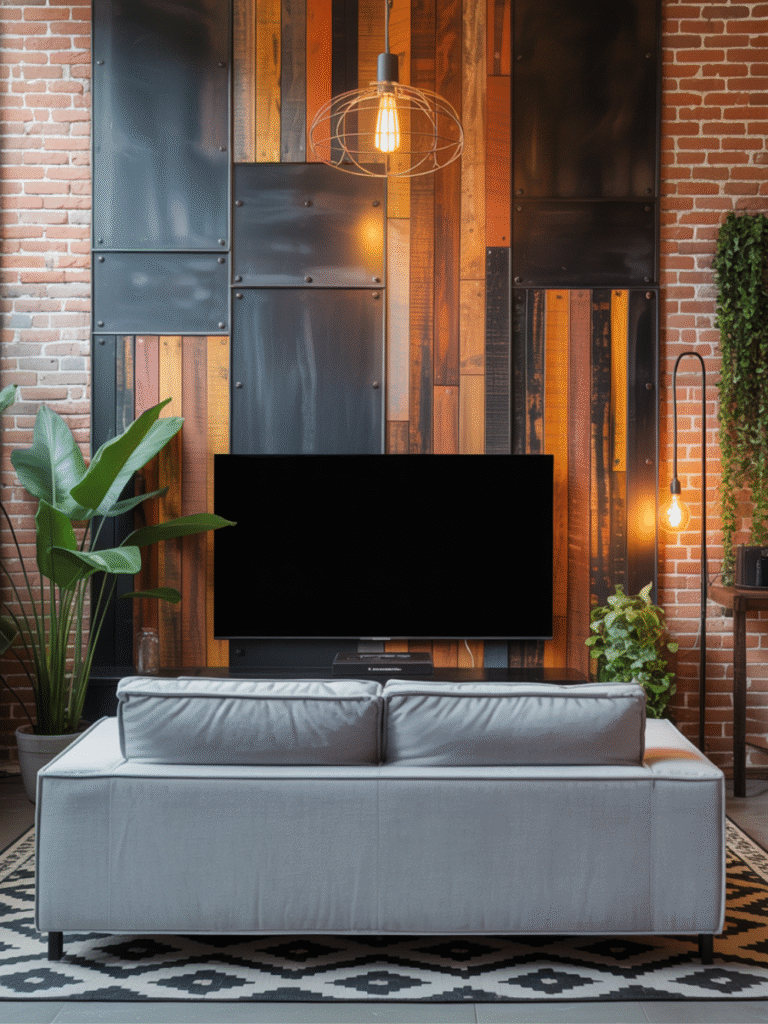 Living Room Back Wall Around a TV