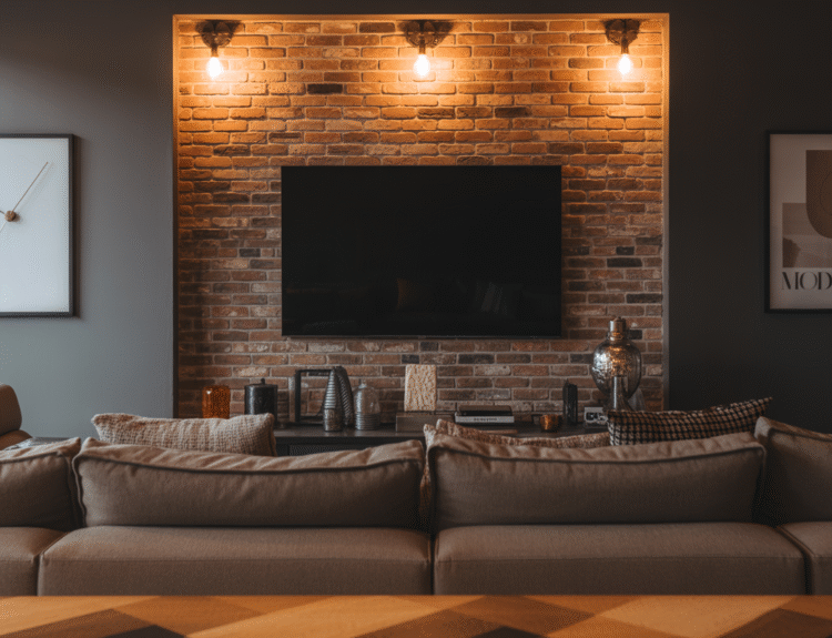 Living Room TV Wall Industrial