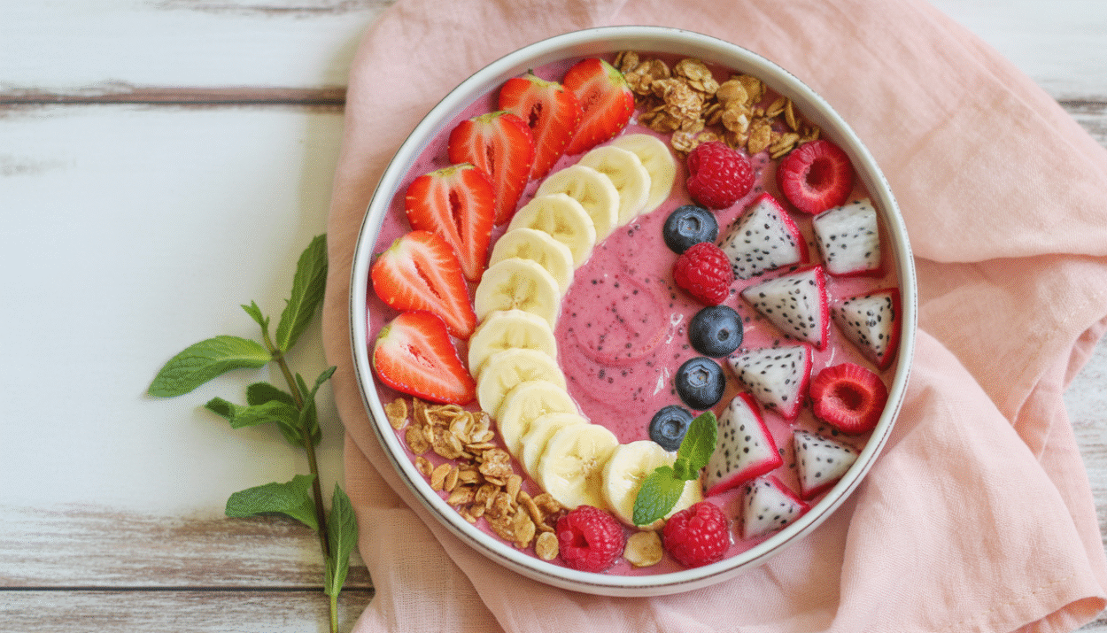 smoothie bowl recipe banana and strawberry