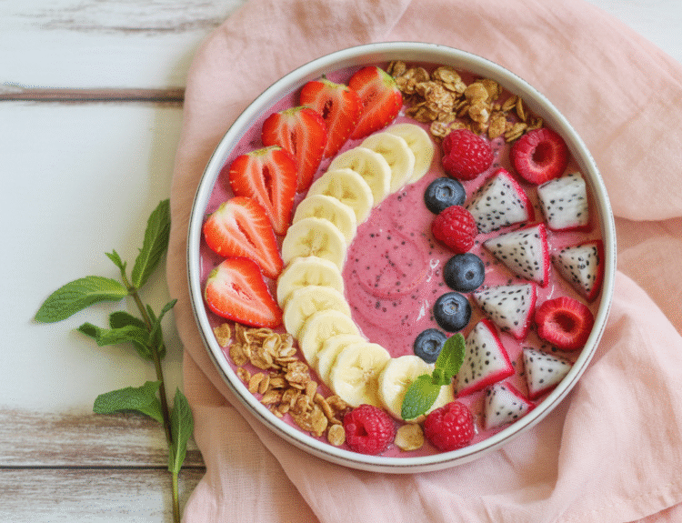 smoothie bowl recipe banana and strawberry
