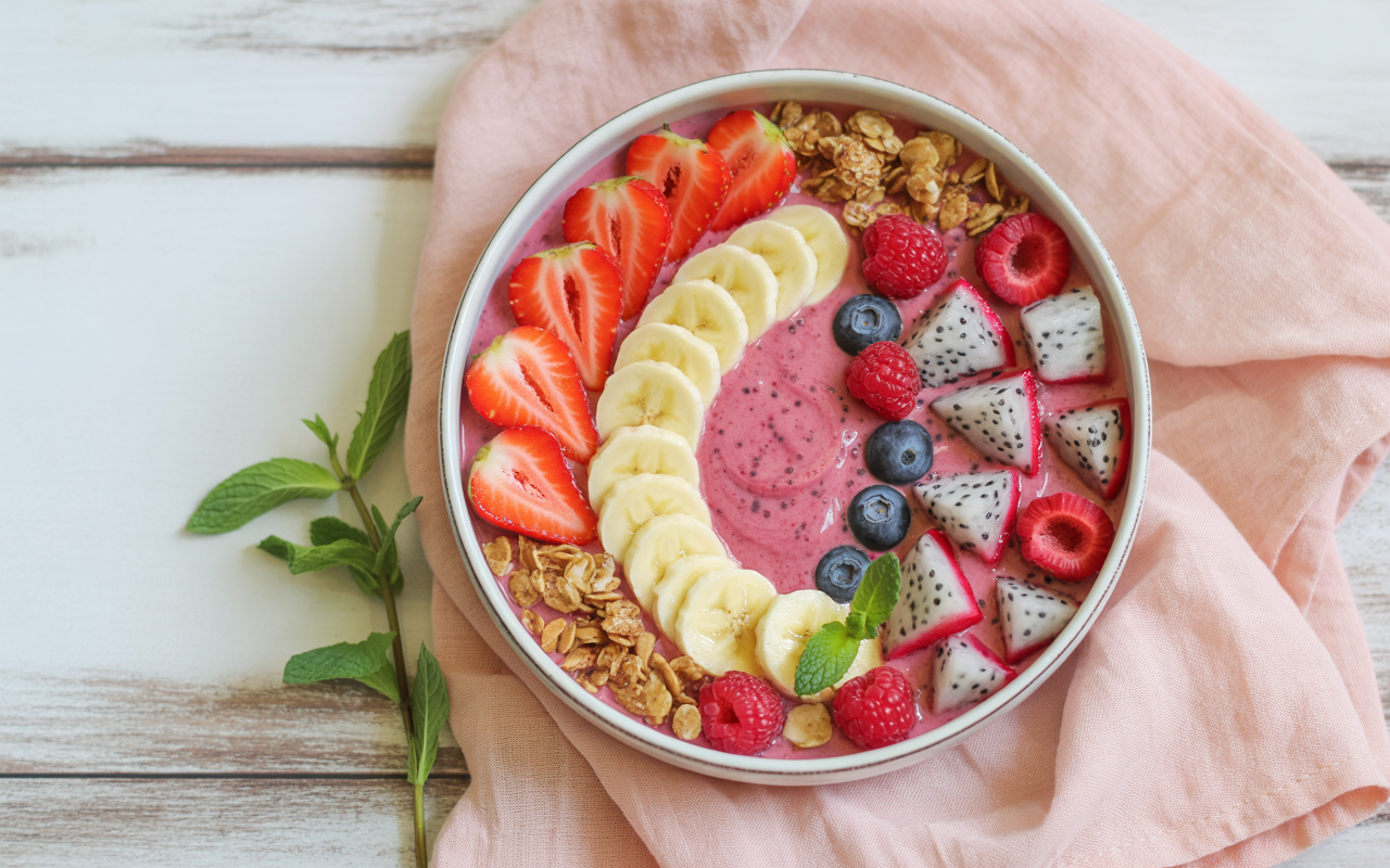 smoothie bowl recipe banana and strawberry
