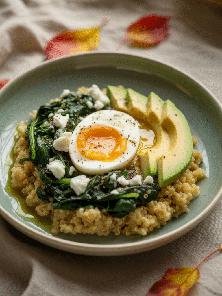 Quinoa with Egg & Spinach