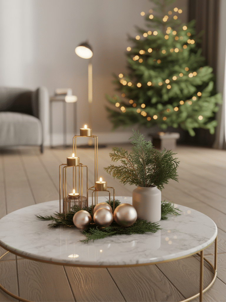 Elegant and Cozy Christmas Coffee Table Decor Ideas