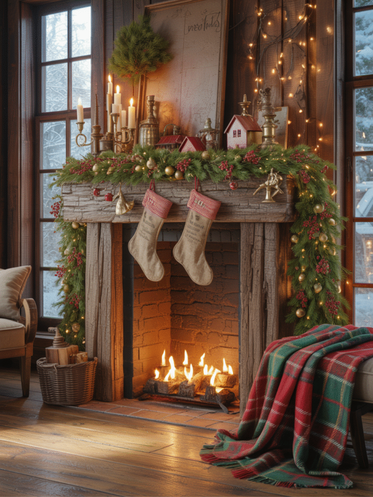 Vintage Christmas Fireplace