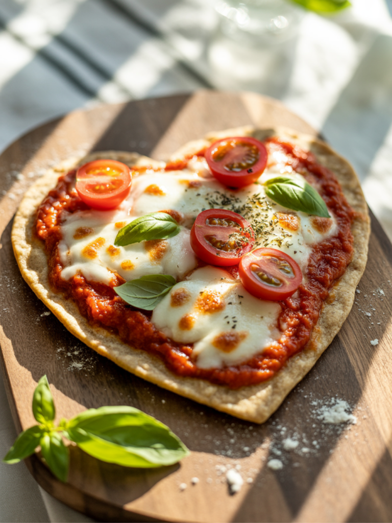 Healthy Mini Heart-Shaped Pizza Recipe
