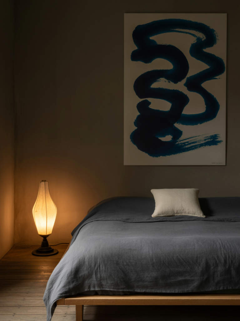 Dark Minimalist Japanese Bedroom Design