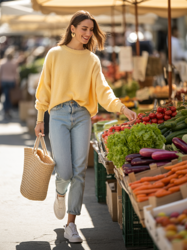Casual Farmers Market Outfit for a Relaxed Spring Weekend