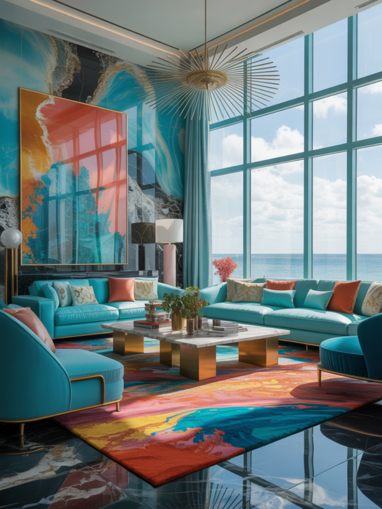 Luxury Contemporary Coastal Living Room