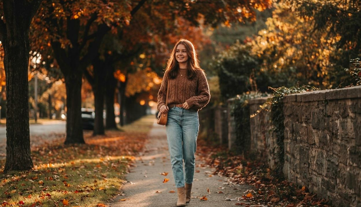 fall sweater and jeans outfits