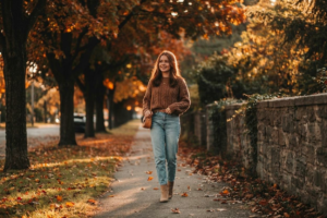 fall sweater and jeans outfits